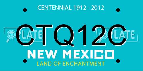 CTQ12C New Mexico License Plate
