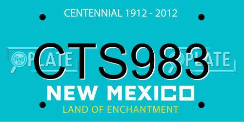 CTS983 New Mexico License Plate