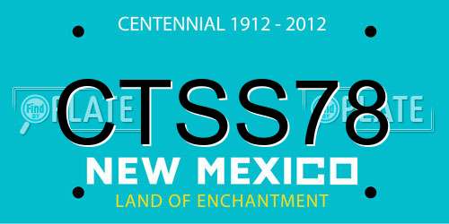 CTSS78 New Mexico License Plate