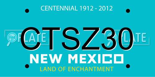 CTSZ30 New Mexico License Plate