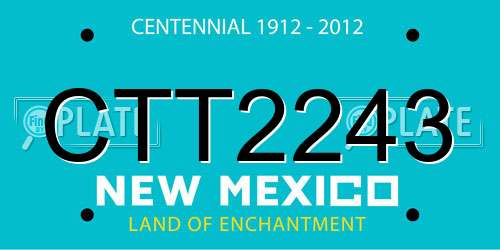 CTT2243 New Mexico License Plate