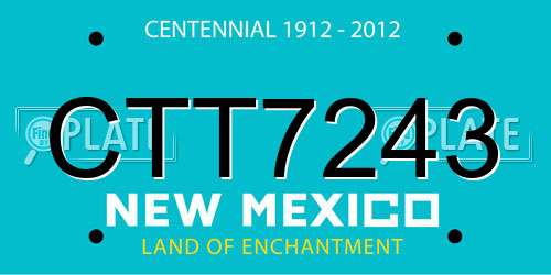 CTT7243 New Mexico License Plate