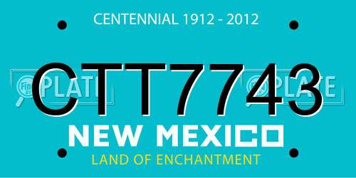 CTT7743 New Mexico License Plate