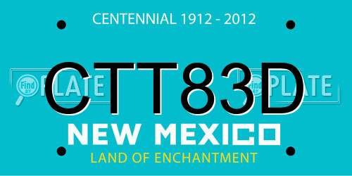 CTT83D New Mexico License Plate