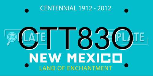 CTT83O New Mexico License Plate