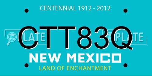 CTT83Q New Mexico License Plate