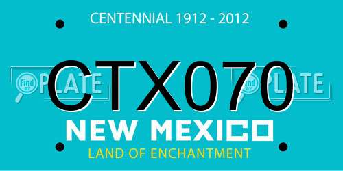 CTX070 New Mexico License Plate