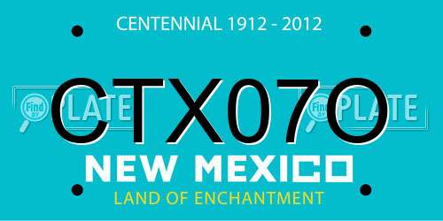 CTX07O New Mexico License Plate