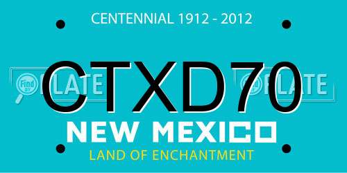 CTXD70 New Mexico License Plate