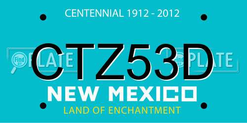 CTZ53D New Mexico License Plate