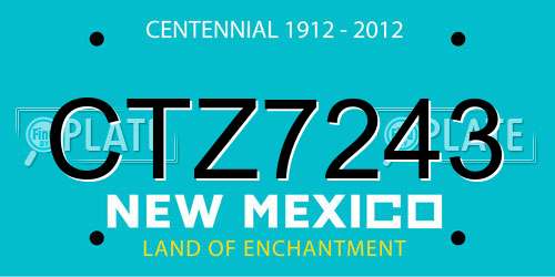 CTZ7243 New Mexico License Plate
