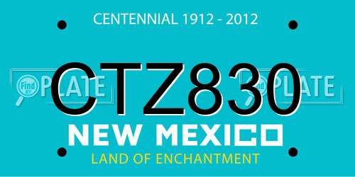 CTZ830 New Mexico License Plate