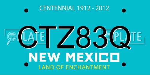 CTZ83Q New Mexico License Plate