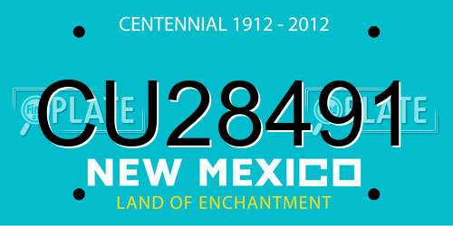 CU28491 New Mexico License Plate