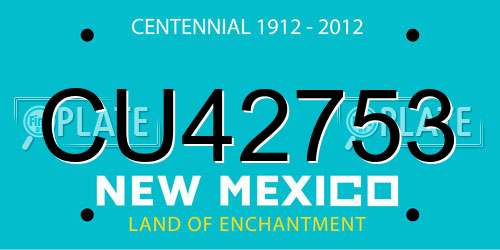 CU42753 New Mexico License Plate