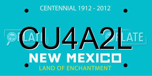 CU4A2L New Mexico License Plate