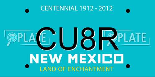 CU8R New Mexico License Plate