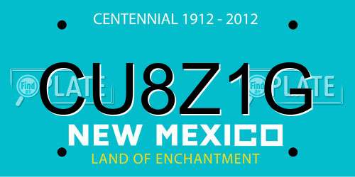 CU8Z1G New Mexico License Plate
