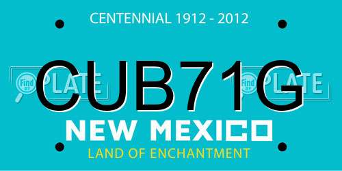 CUB71G New Mexico License Plate