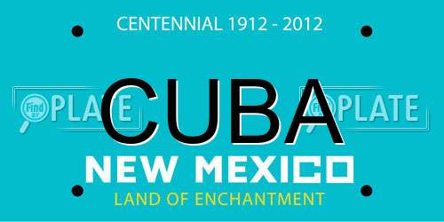 CUBA New Mexico License Plate