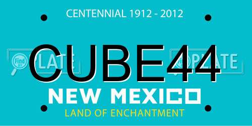 CUBE44 New Mexico License Plate