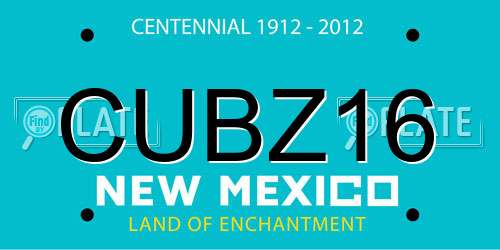 CUBZ16 New Mexico License Plate