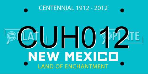 CUH012 New Mexico License Plate