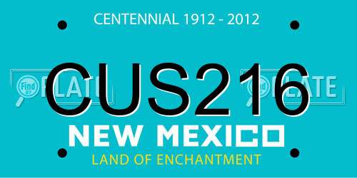 CUS216 New Mexico License Plate