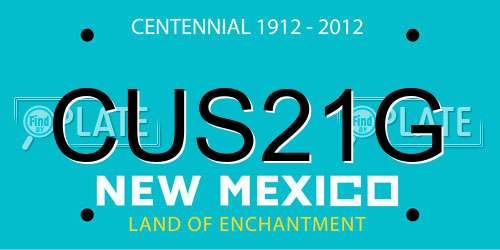 CUS21G New Mexico License Plate