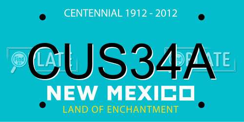CUS34A New Mexico License Plate