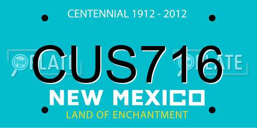 CUS716 New Mexico License Plate
