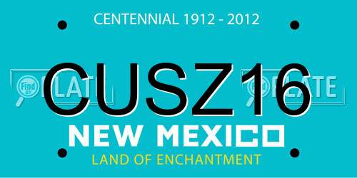CUSZ16 New Mexico License Plate