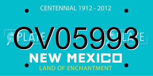 CV05993 New Mexico License Plate
