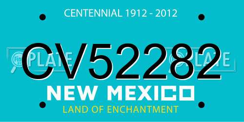 CV52282 New Mexico License Plate