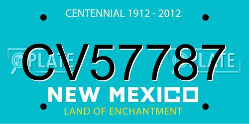 CV57787 New Mexico License Plate