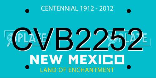 CVB2252 New Mexico License Plate