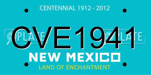 CVE1941 New Mexico License Plate