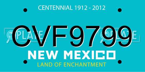 CVF9799 New Mexico License Plate