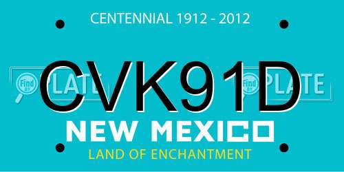 CVK91D New Mexico License Plate