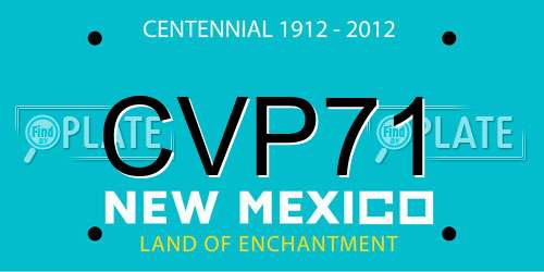 CVP71 New Mexico License Plate