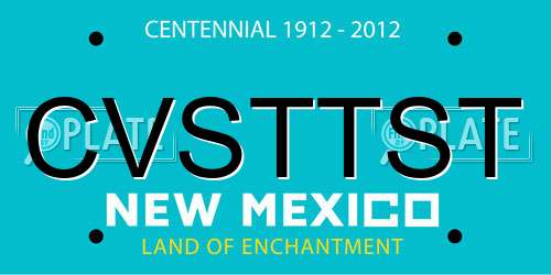 CVSTTST New Mexico License Plate