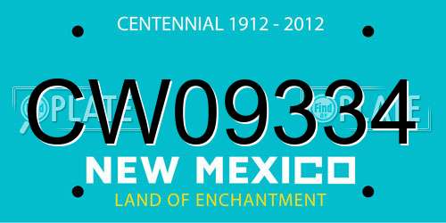 CW09334 New Mexico License Plate