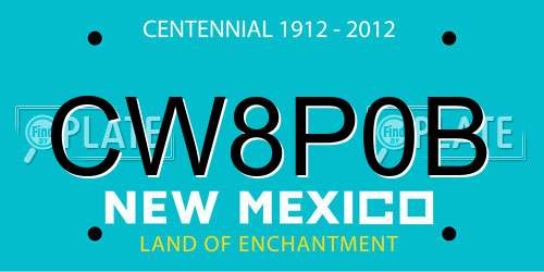 CW8P0B New Mexico License Plate