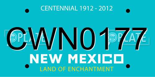 CWN0177 New Mexico License Plate