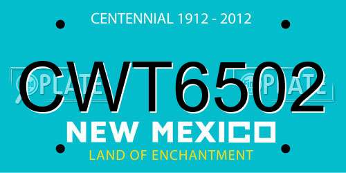 CWT6502 New Mexico License Plate