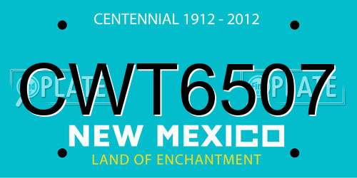 CWT6507 New Mexico License Plate