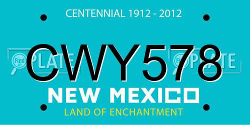 CWY578 New Mexico License Plate