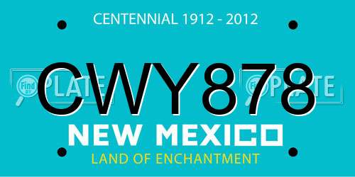 CWY878 New Mexico License Plate