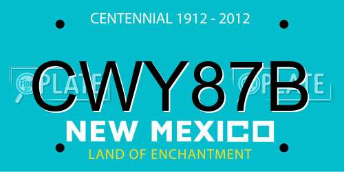 CWY87B New Mexico License Plate