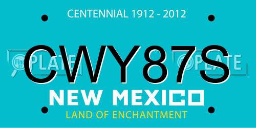 CWY87S New Mexico License Plate